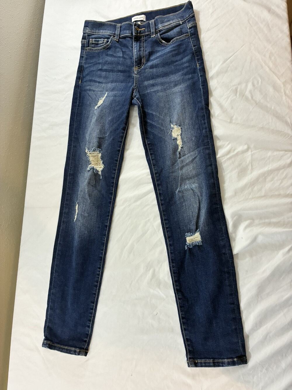 Sneak Peek Womens Size 1/25W Skinny High Rise Distressed Stretch Denim Jeans